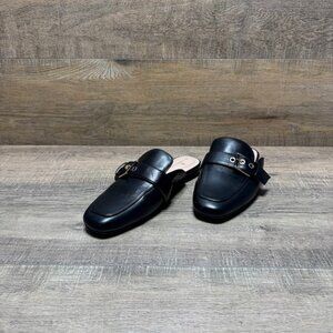 Bandolino Missie Black Faux Leather Buckle Accent Mule Women's Size 7.5